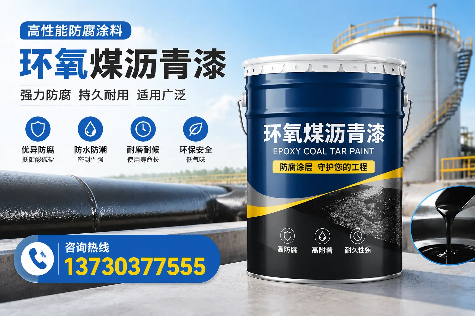 环氧煤沥青漆的耐久性分析,适合大名的使用场景